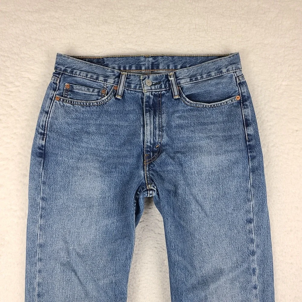 Levi's 514 Jeans Mens 34x30 Blue‎ Straight Fit Light Wash 100% Cotton Denim